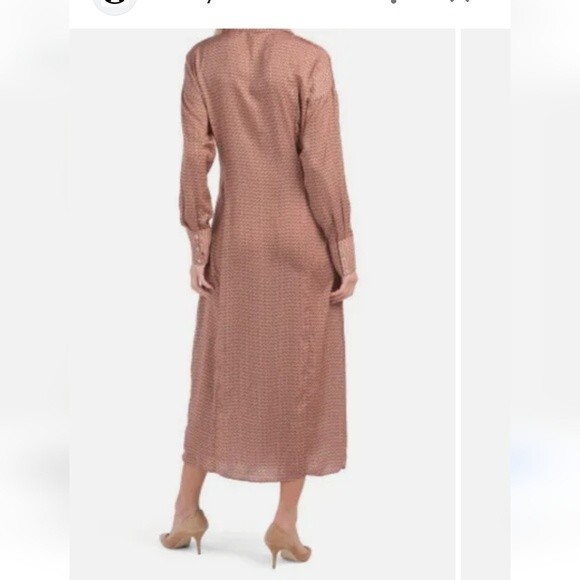 Zara soft & flowy shirt dress w/ pockets - pink & tiny floral print S - Picture 4 of 11